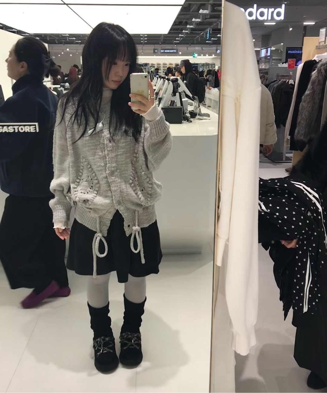 MUSINSA公式 | ILLIGO フレールハーフコート グレー