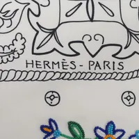 エルメス アニマル バンダナ フルール ペルレ スカーフ シルク