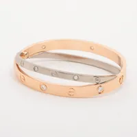 カルティエ ラブ ハーフ ダイヤ ブレスレット 750(PG×WG) 45.6g