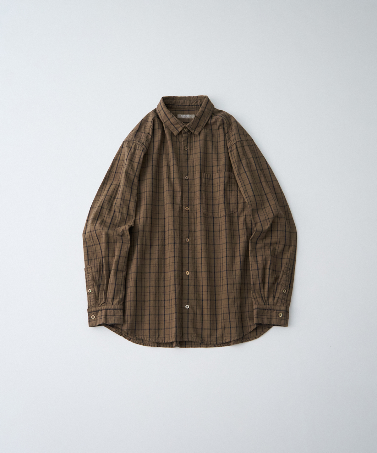 コットンリネン エシカルダイ チェックシャツ｜nest Robe / CONFECT