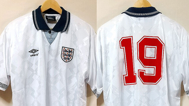若きガスコイン、躍動！イングランド代表「1990ホーム」ユニフォーム
