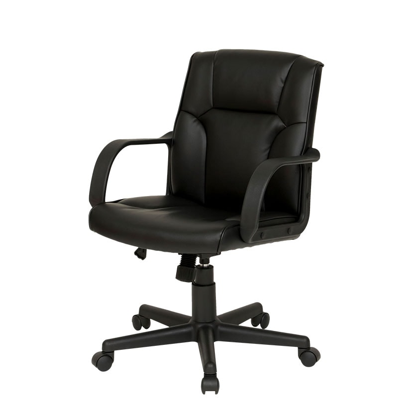 送料無料】 レザーチェア ディレット ロータイプ 肘付き オフィス