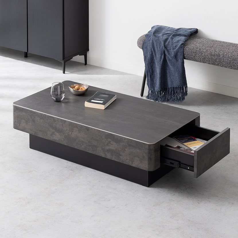 送料無料】 ローテーブル オーヴ ORV 収納 引き出し セラミック 大理石