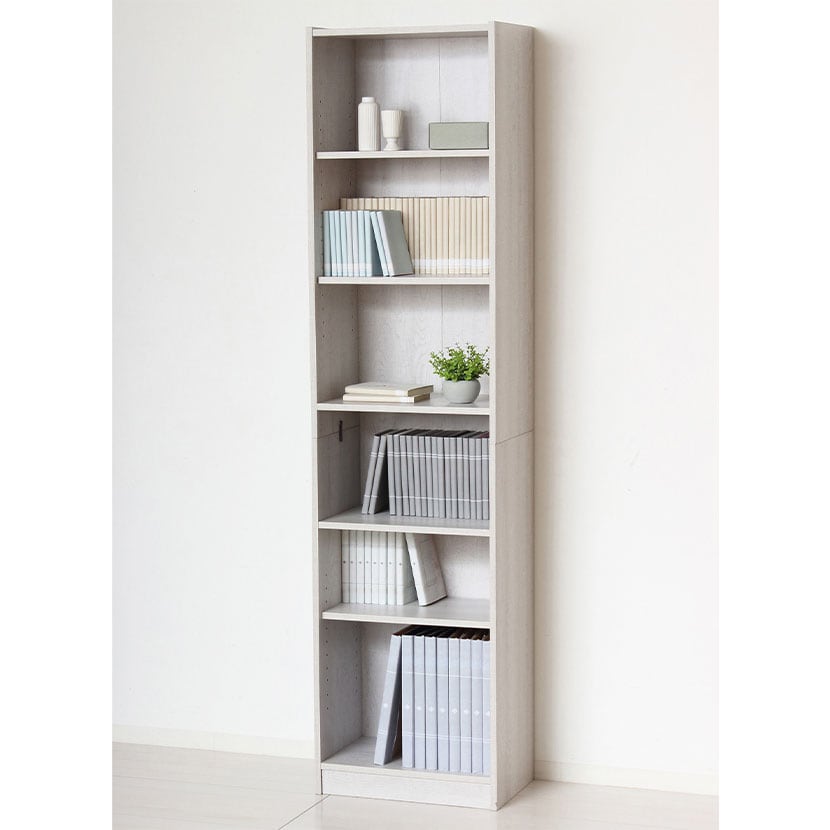 送料無料】 らくらく組立 本棚 書棚 6段 可動棚 木製 シェルフ