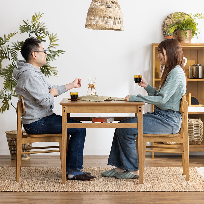 送料無料】 2人用 ダイニングセット 3点 テーブル(幅750mm)+チェア2脚