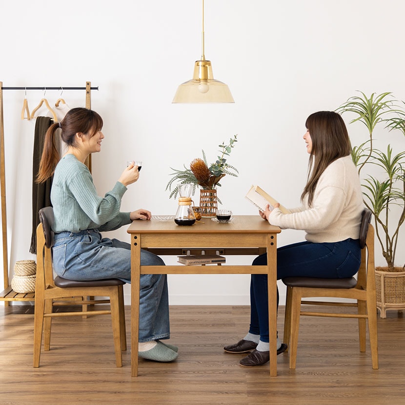 送料無料】 テーブル + チェア同色2脚) 木製 天然木 ダイニング