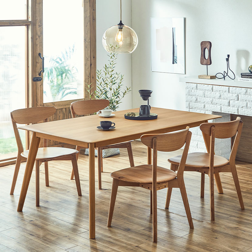 送料無料】 4人用 ダイニングセット 5点 テーブル(幅1350mm)+板座