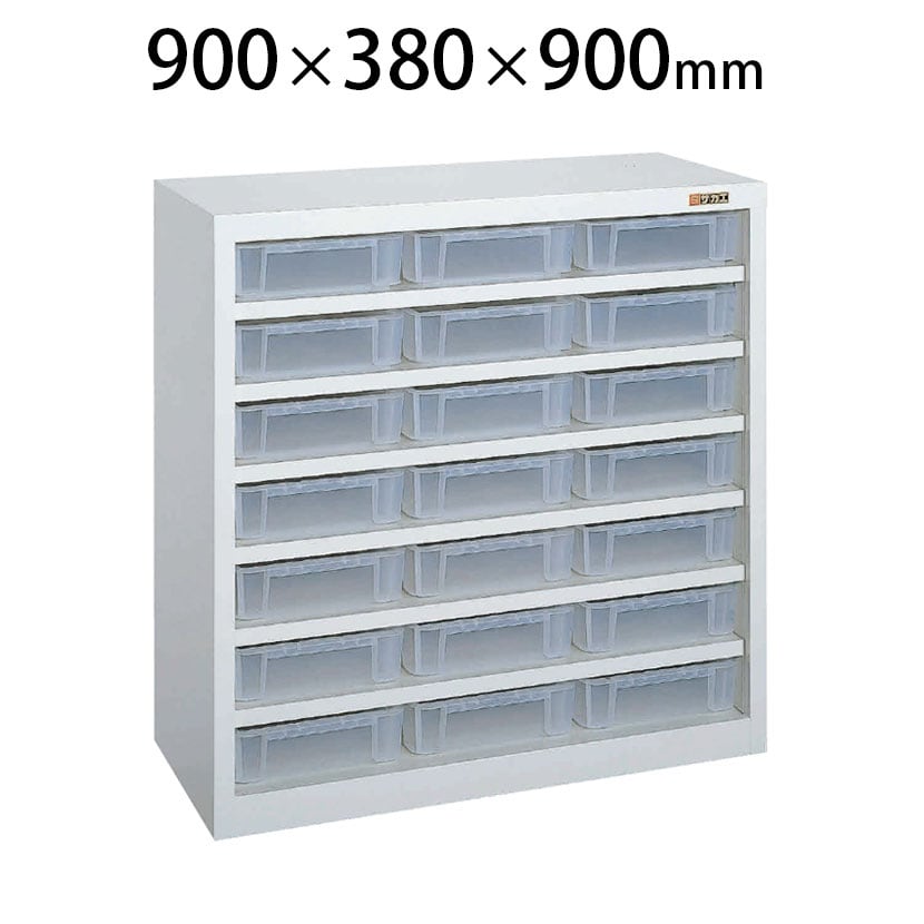 送料無料】 SCR-09A | サカエ コンテナラック 透明コンテナ付き 7段 21