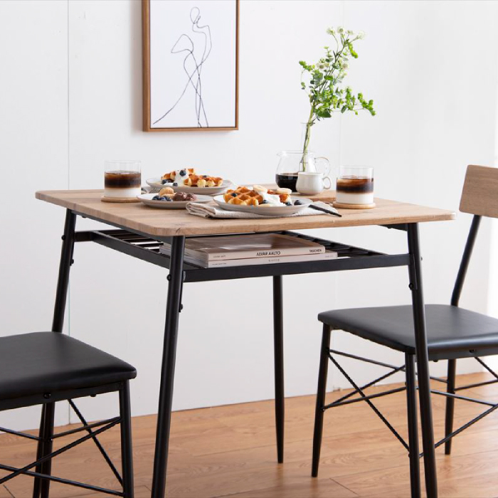 送料無料】カフェ風 ヴィンテージダイニング3点セット（テーブル+