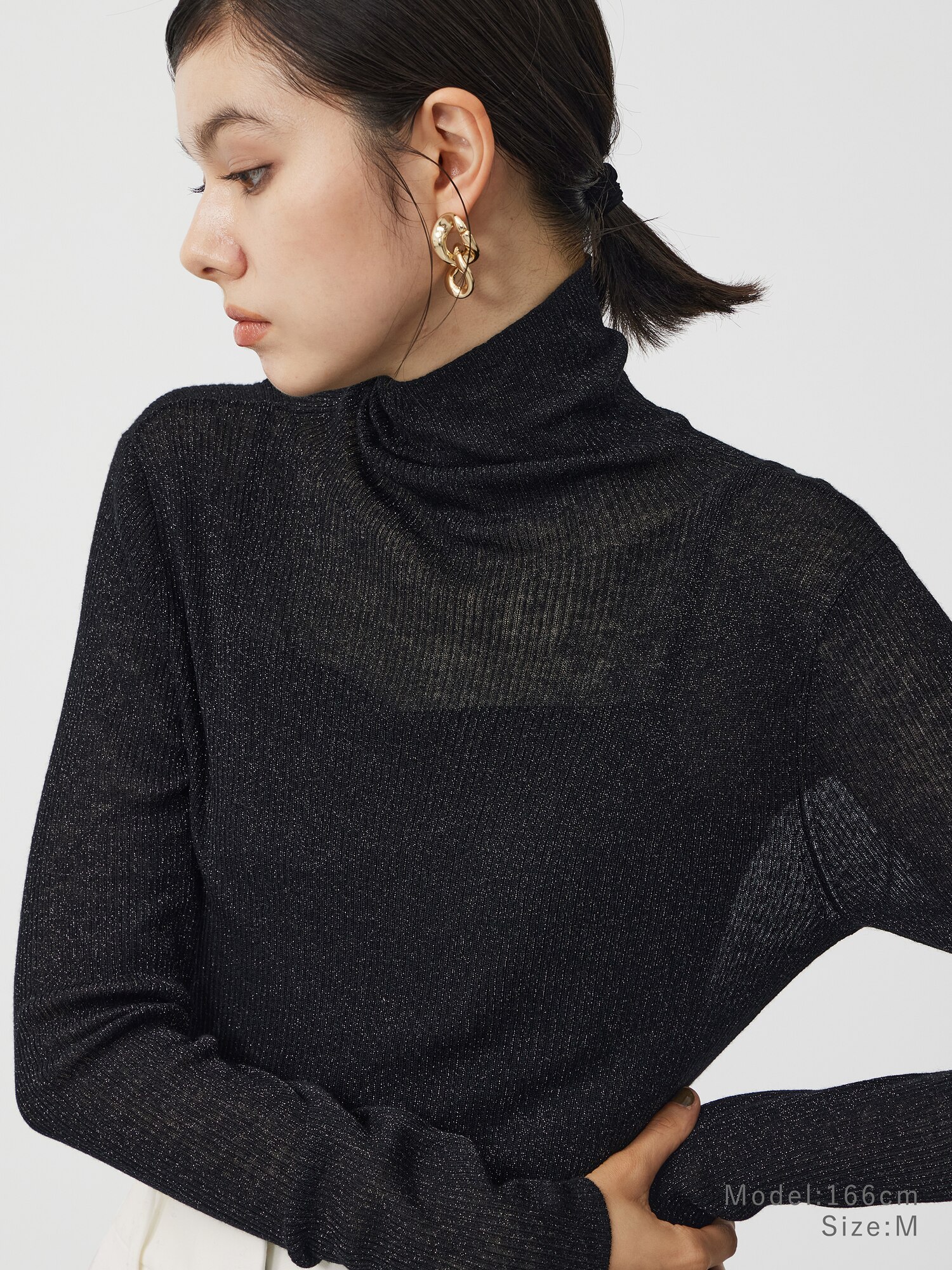 PLST(プラステ)公式 | ラメシアーリブタートルネックセーター