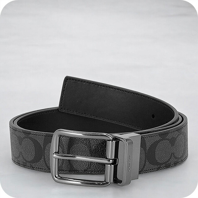 コーチ ベルト メンズ ブランド COACH CQ022 チャコール/ブラック