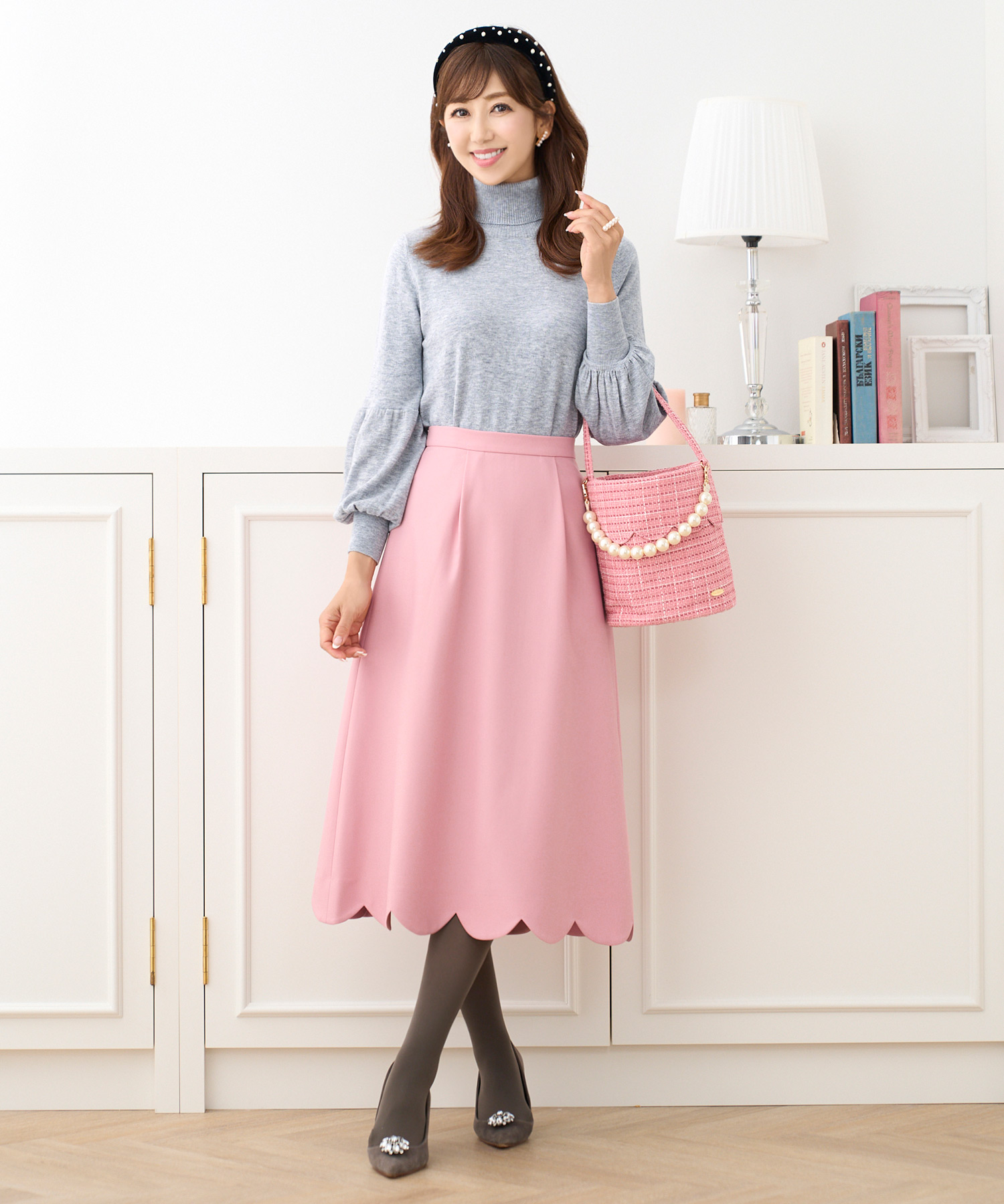 裾スカラップ デザイン スカート Prima Scherrer 全3色｜psc612-0594