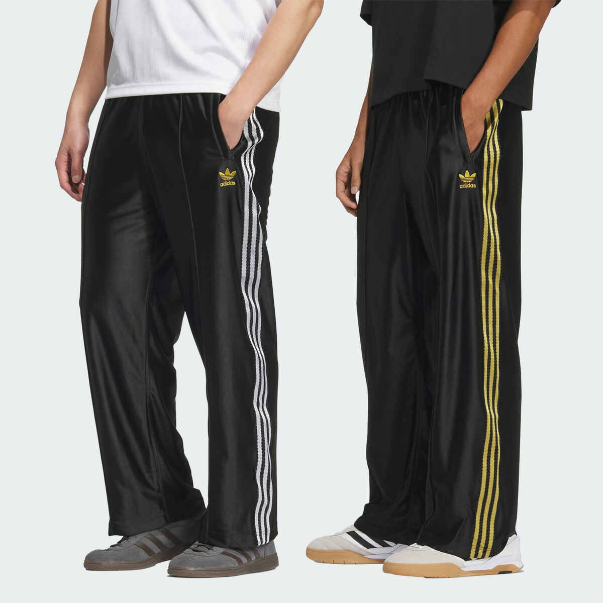 アディダス 光沢 ジャージパンツ 黒×金 KKU14 スーパースター パック