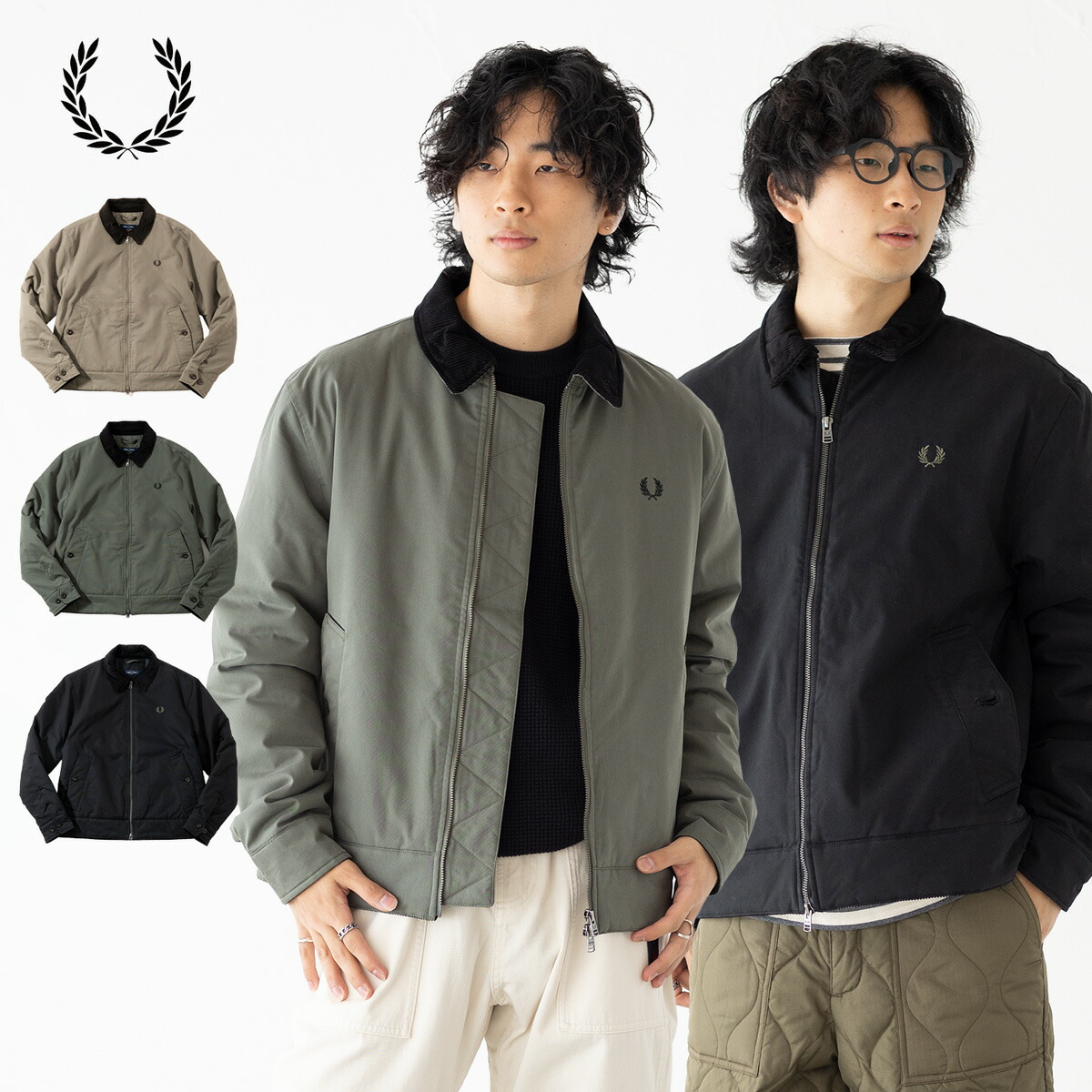 フレッドペリー FRED PERRY コットン カバン ジャケット J8535 中綿