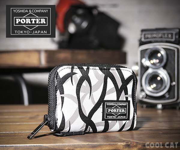 美品) PORTERギリー マルチケース トライバルカモ &カードケース 美品
