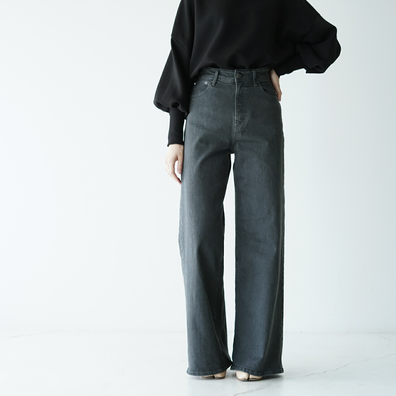 楽天市場】ヤヌーク YANUK ワイド フレア デニムパンツ ジーンズ Wide