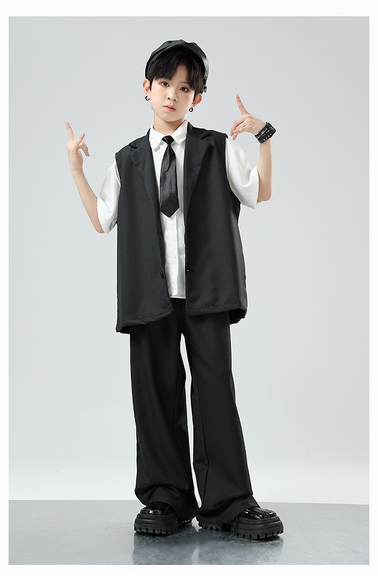楽天市場】ダンス衣装 キッズ 黒 ベスト 無地 セットアップ ヒップ