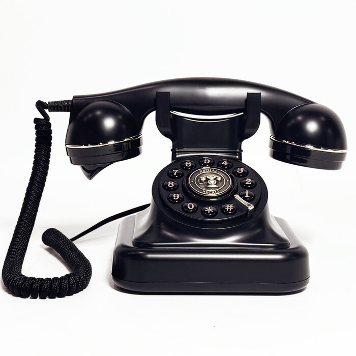 楽天市場】電源不要 固定電話機【 アンティーク黒電話 】 プッシュホン