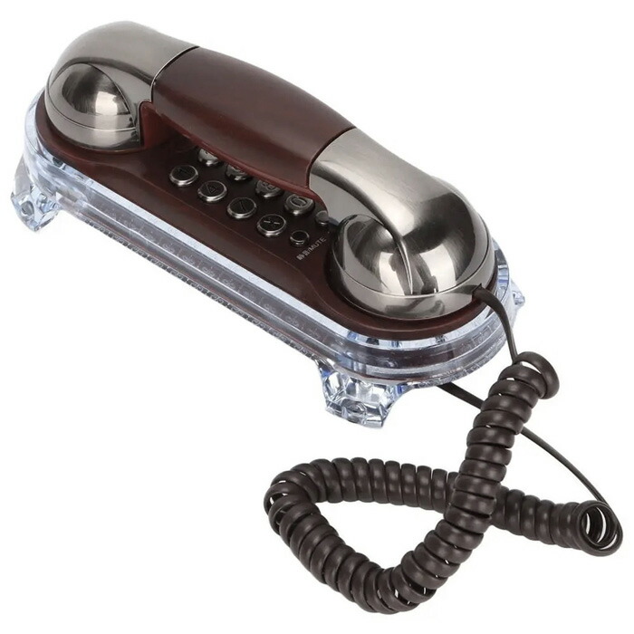 楽天市場】電源不要 固定電話機【 スリム型アンティーク調 】 ニッケル