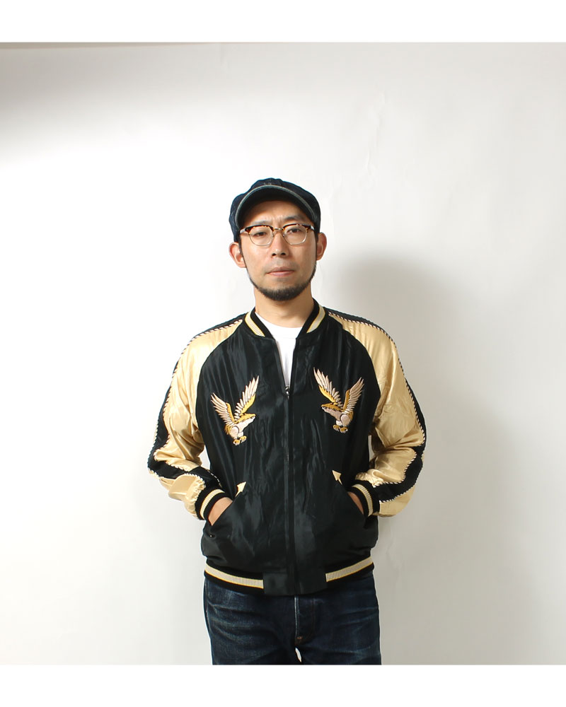 テーラー東洋(TAILOR TOYO) リバーシブルスカジャン JAPAN MAP × EAGLE