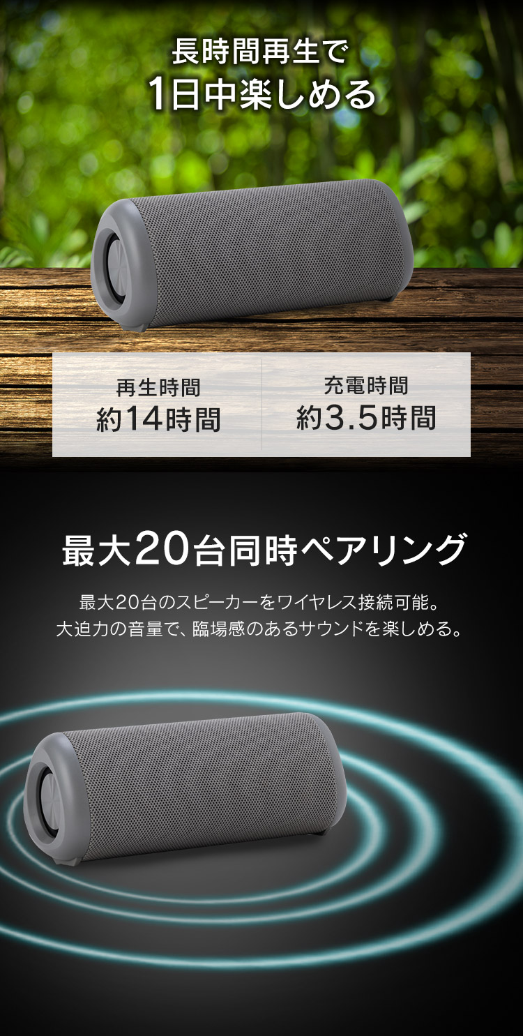 楽天市場】お風呂でも使える スピーカー bluetooth 防水 14時間連続