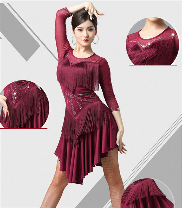 楽天市場】社交ダンス ラテンドレス 人気 ラテンダンス フリンジタイプ