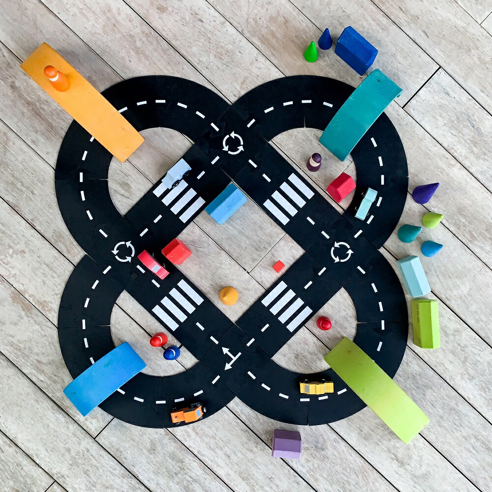 waytoplay 道路パズル 24ピース Amazon.co.jp: [AiO JAPAN] 道路 おもちゃ パズル レール 24ピース 車