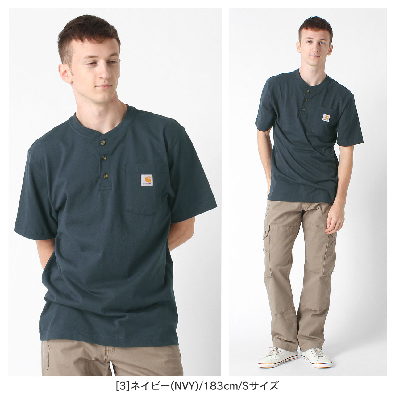 楽天市場】Carhartt カーハート 半袖 Tシャツ ヘンリーネック ポケット