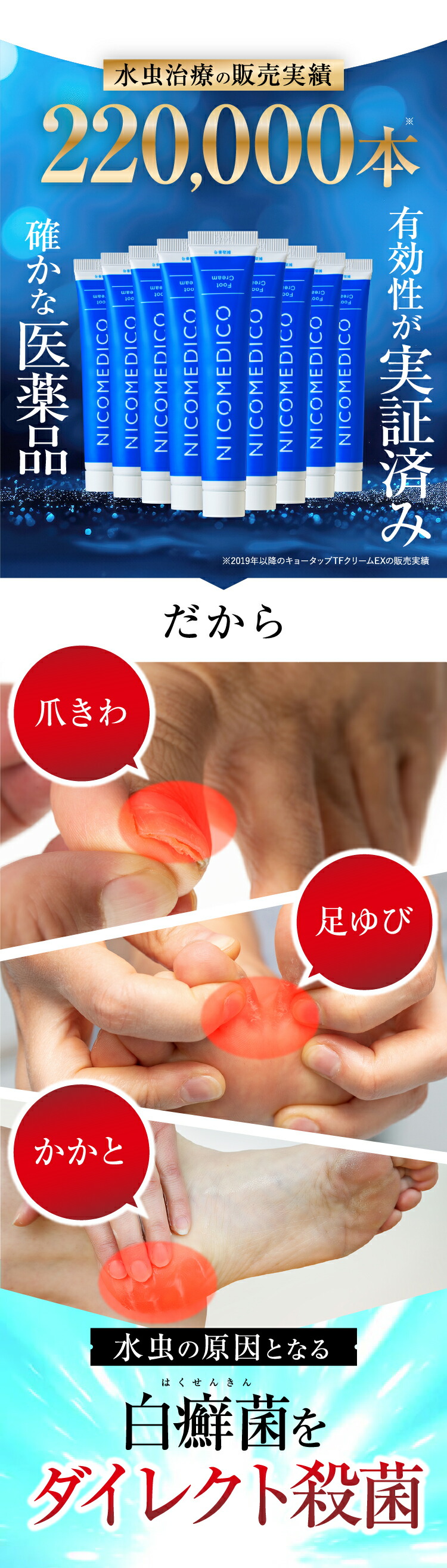 楽天市場】【第2類医薬品】水虫薬 20g×3個 nicomedico いんきんたむし