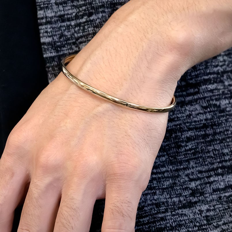 楽天市場】18金 ゴールド バングル k18 ブレスレット 18k イエロー