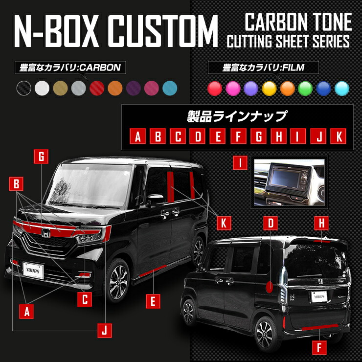 N BOX カスタム JF3 JF4 専用 足元傷防止フィルム 2PCS 全5色 【JF3