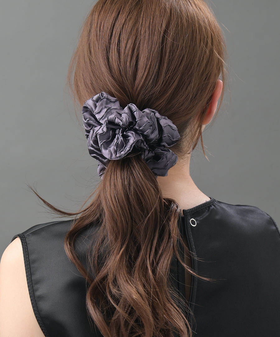 プリーツ調 サテンシュシュ HS-223 | ヘアアクセサリー,シュシュ