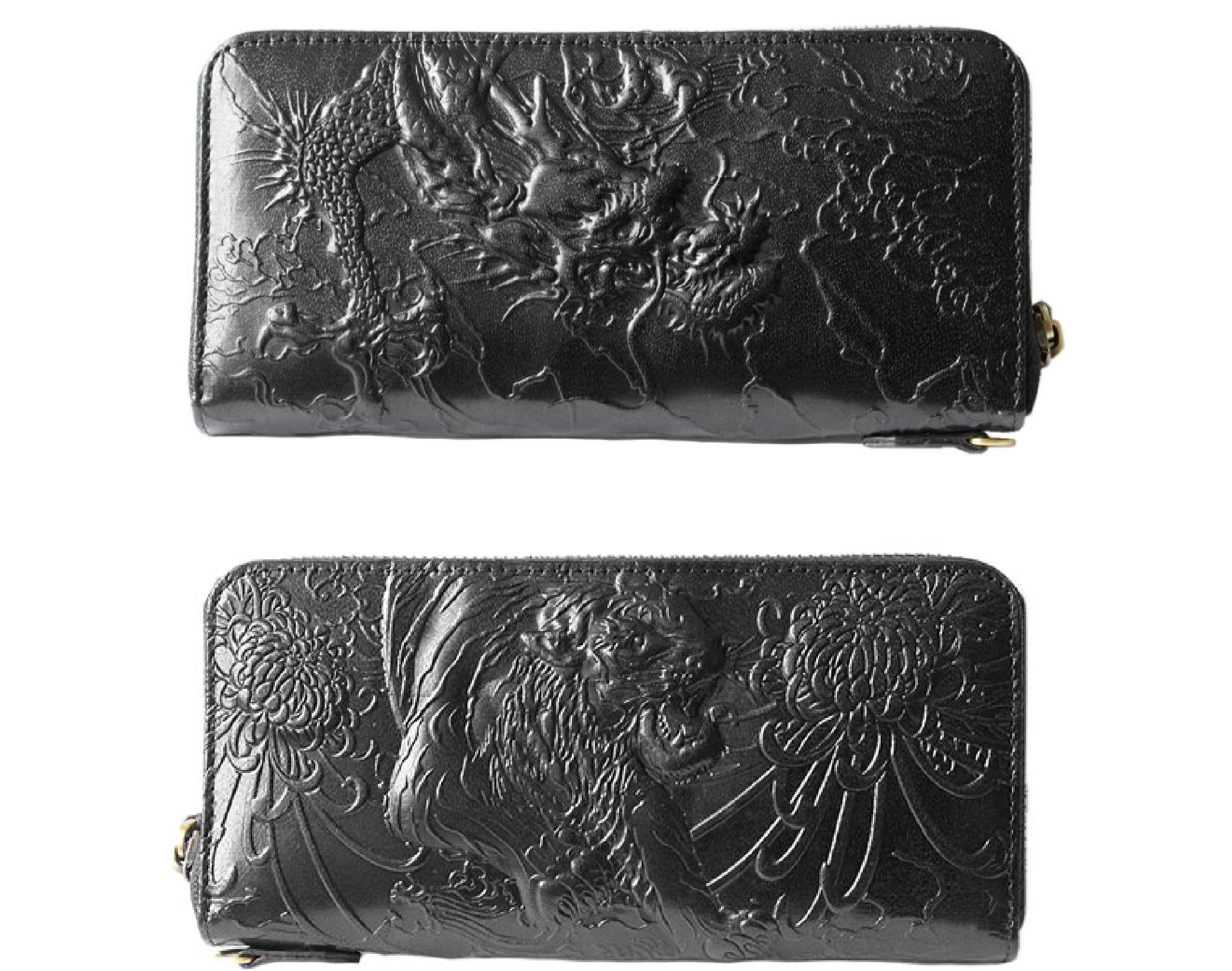 楽天市場】ドラゴン財布 本革 長財布 エンボス加工 レザーロング