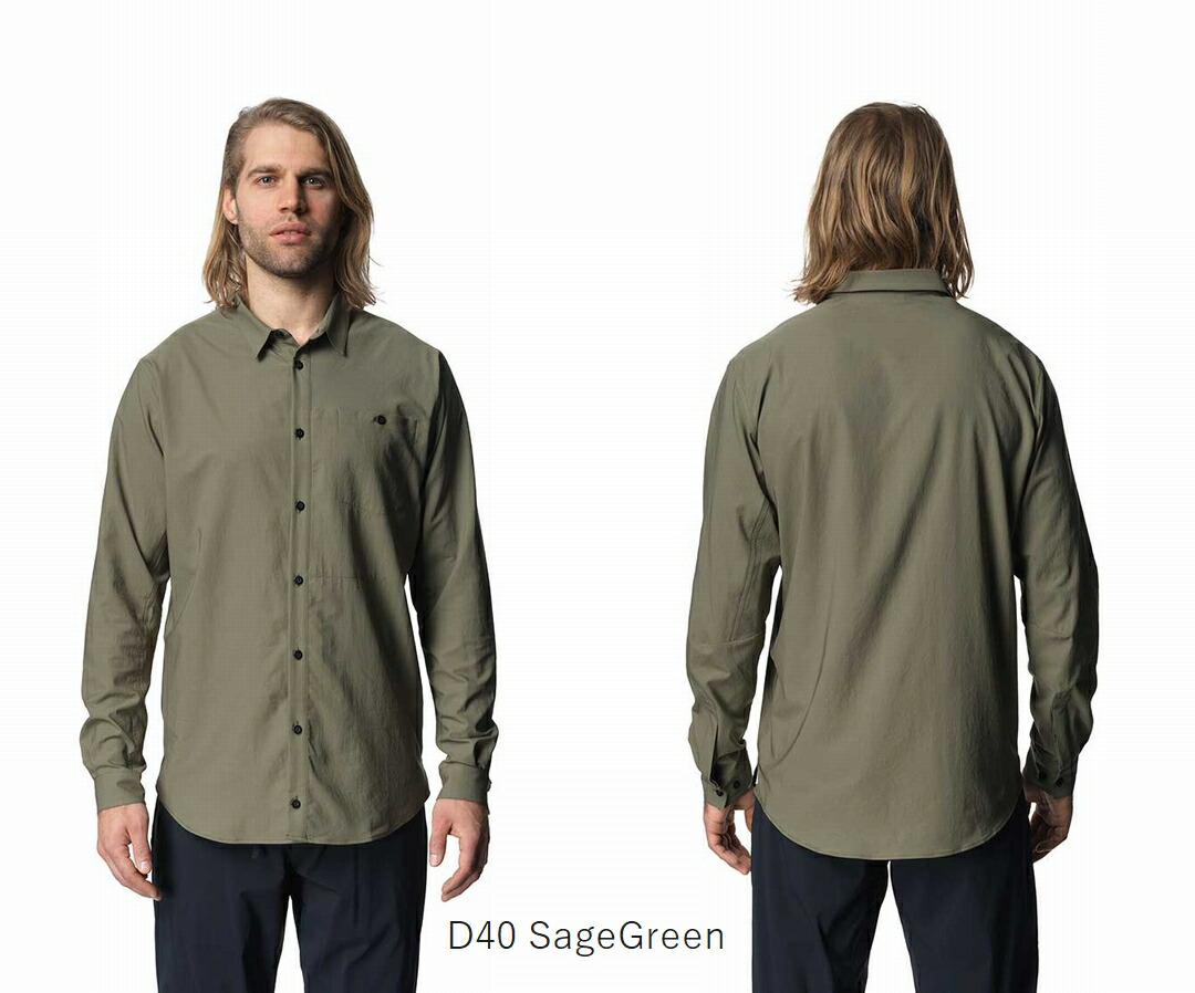 フーディニ アウトドア HOUDINI Ms Longsleeve Shirt D40 SageGreen