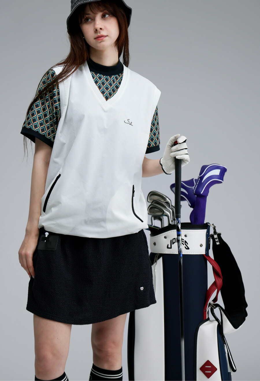 再入荷予定有!ジオメトリック柄Tシャツ メンズ ゴルフウェア 半袖 送料