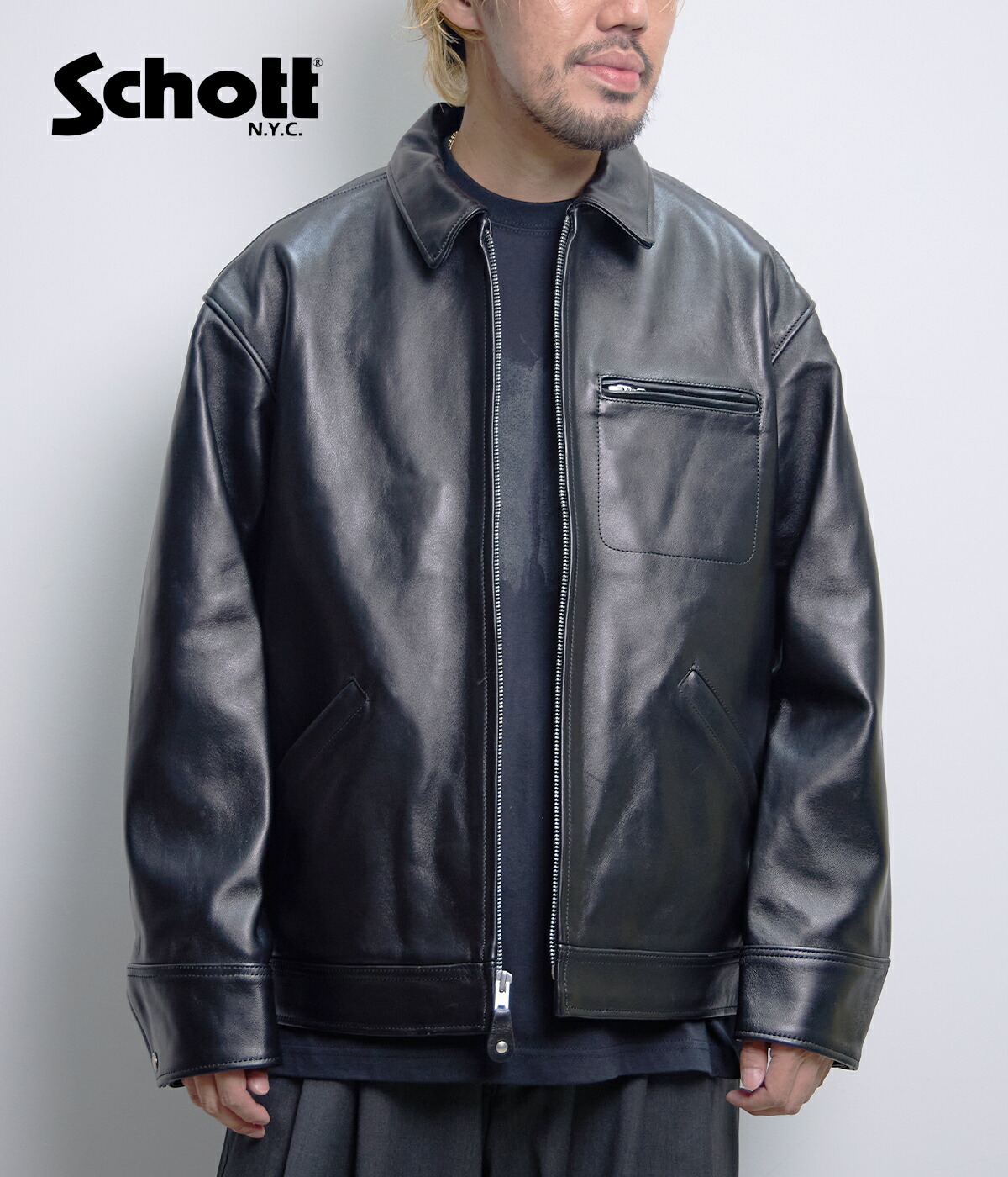 楽天市場】[送料無料]Schott : LEATHER TRACKER JACKET : 3121034[AST