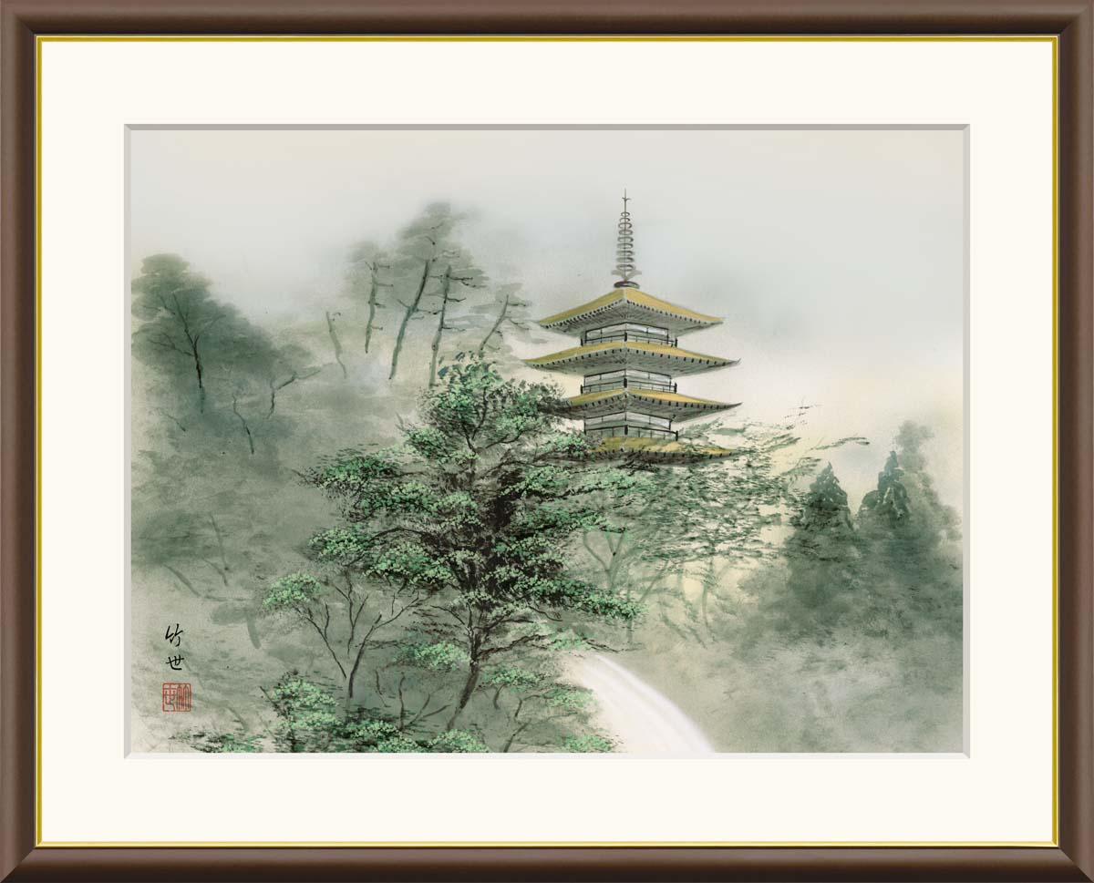 楽天市場】絵画 日本画 額入りアート「黎明富士」 J4-C008 F8:61cm