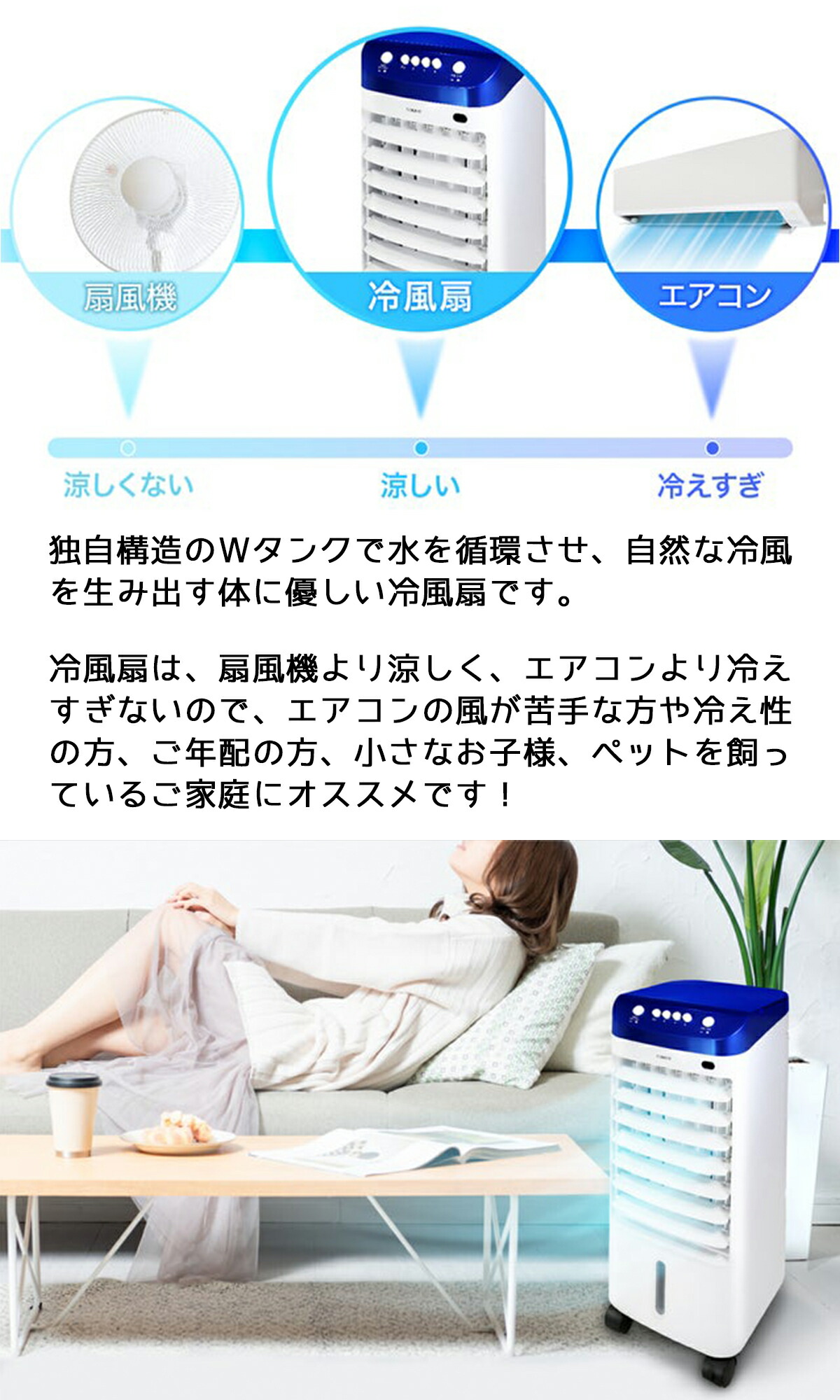 楽天市場】冷風扇 冷風機 冷風扇 卓上 タワーファン 冷風機 保冷剤 氷