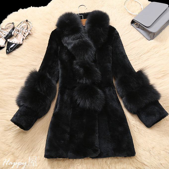 楽天市場】ファーコート ロングコートレディース 毛皮コート ウサギ