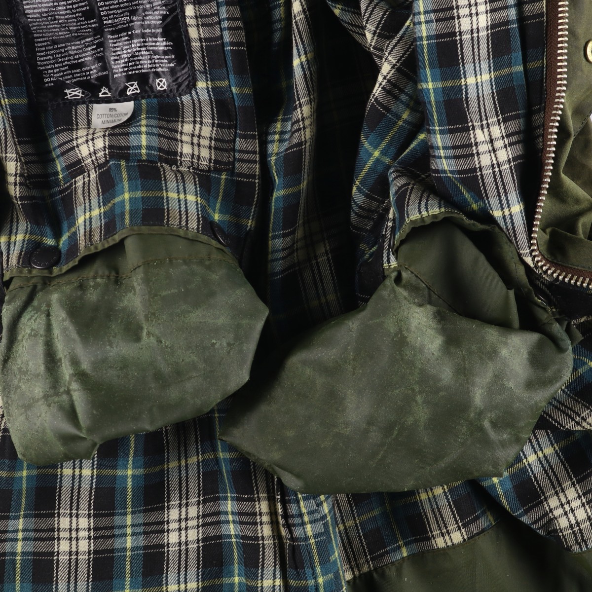 古着 80年代 バブアー Barbour BORDER ボーダー 2ワラント ワックス