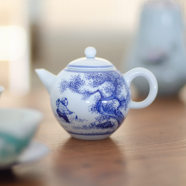 白磁 茶壷 急須 帯網付き