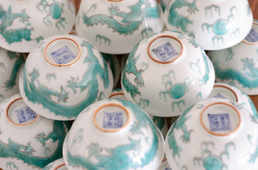 景徳鎮 茶杯 煎茶碗 30ml 手書き 染付