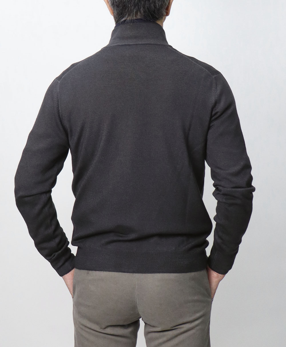 グランサッソ / GRANSASSO / ダブル ZIP スタンドカラー ニット