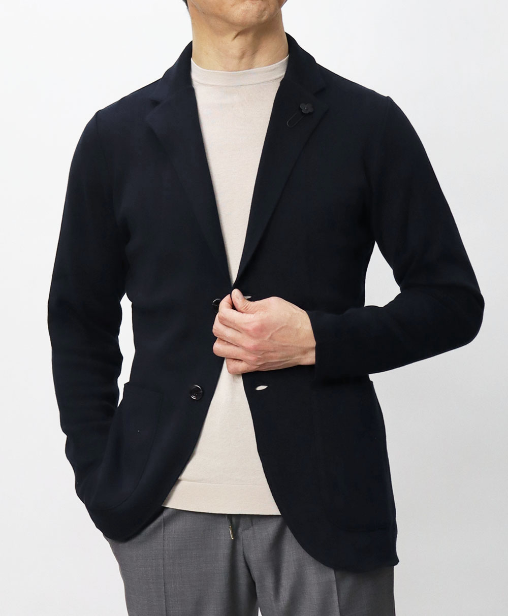 ラルディーニ / LARDINI / ニット ジャケット / 細身型 / コットン