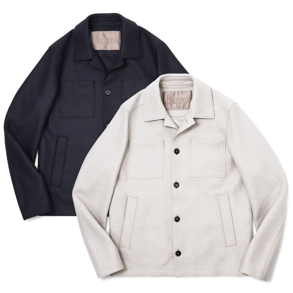 ヘルノ / HERNO / シャツ型 ブルゾン / LIGHT BOILED WOOL / ライト