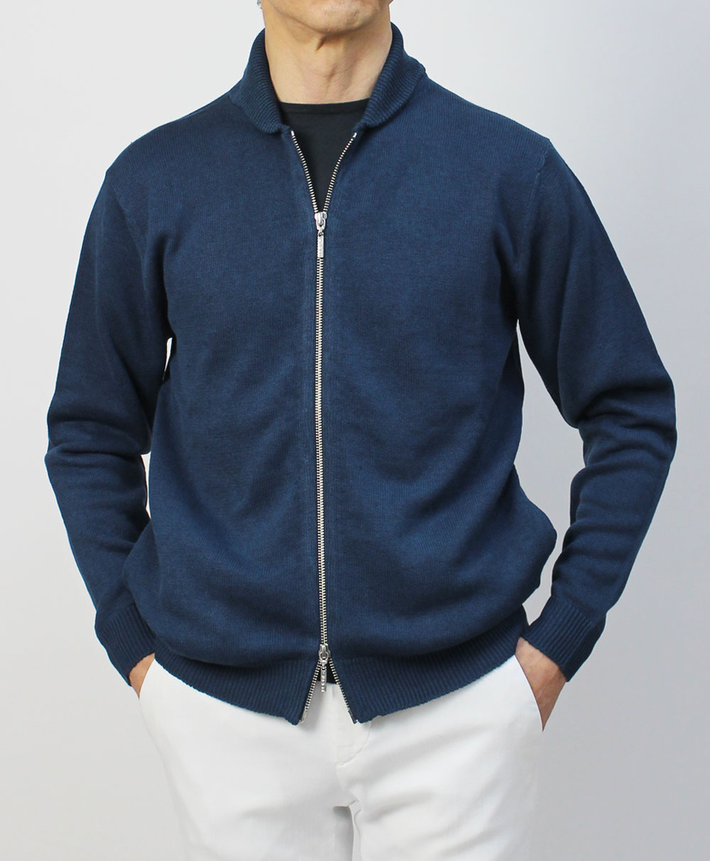 クルチアーニ / Cruciani / リネンコットン 編み地切り替え / ショール