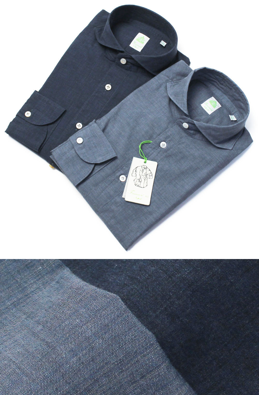 フィナモレ / Finamore / セルジオ / SERGIO / カッタウェイ シャツ