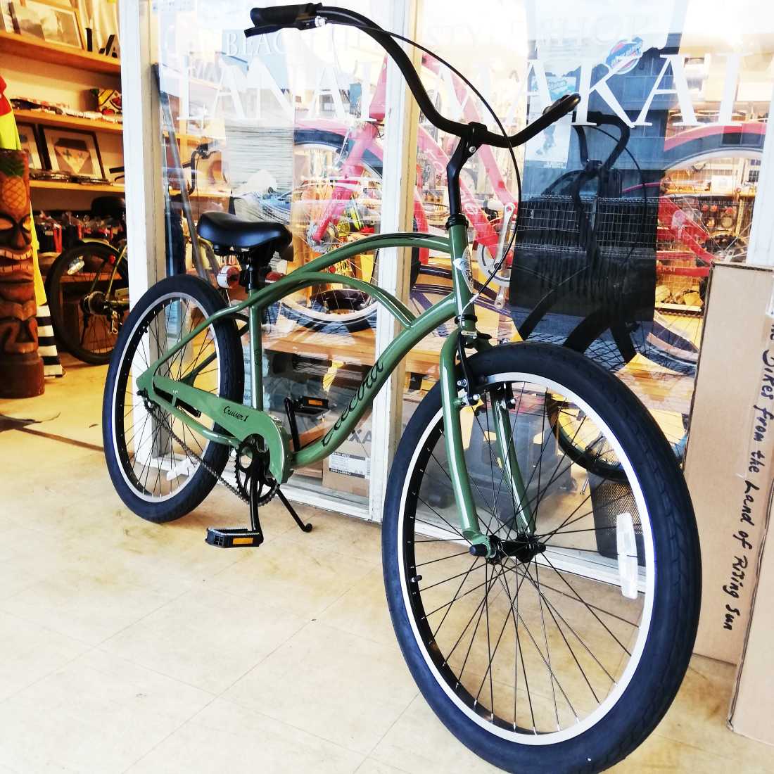 楽天市場】自転車 通販 ELECTRA CRUISER-1 オリーブ エレクトラ ビーチ