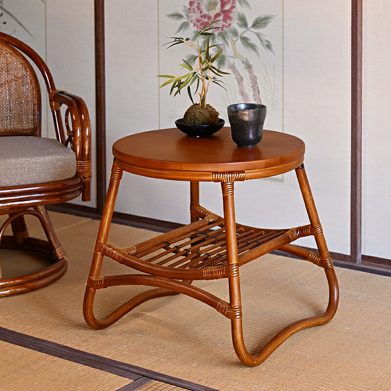 楽天市場】サイドテーブル コーヒーテーブル 籐製 おしゃれ 軽い 和風