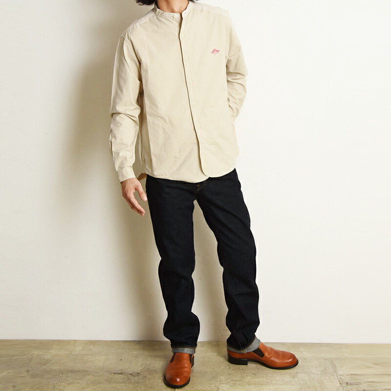 楽天市場】DANTON ダントン 長袖 バンドカラー シャツ メンズ